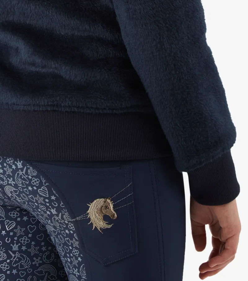 Premier Equine Sasso Girls Teddy Fleece Riding Jacket Navy 4 Premier Equine Sasso Girls Teddy Fleece Riding Jacket Navy - Image 4