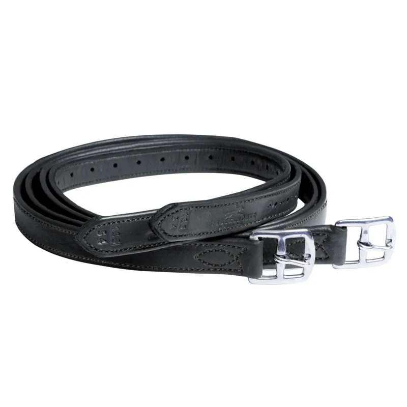 Schockemohle Chantilly Stirrup Leathers Black-Black-Silver 1 Schockemohle Chantilly Stirrup Leathers Black-Black-Silver