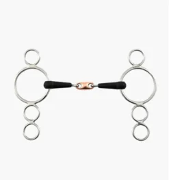 Premier Equine Rubber Three Ring Dutch Gag With Lozenge