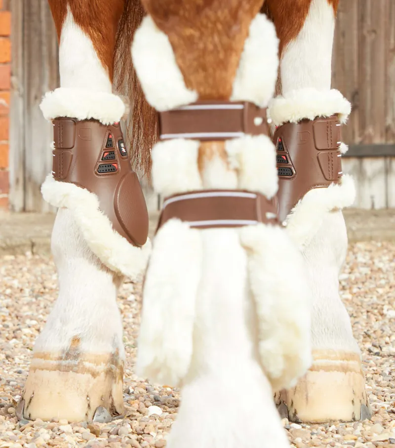 Premier Equine Techno Wool Fetlock Boots Brown 2 Premier Equine Techno Wool Fetlock Boots Brown - Image 2
