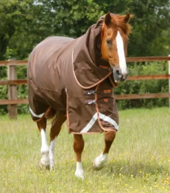 Premier Equine Titan 300g Turnout Rug With Snug-Fit Neck Cover Brown