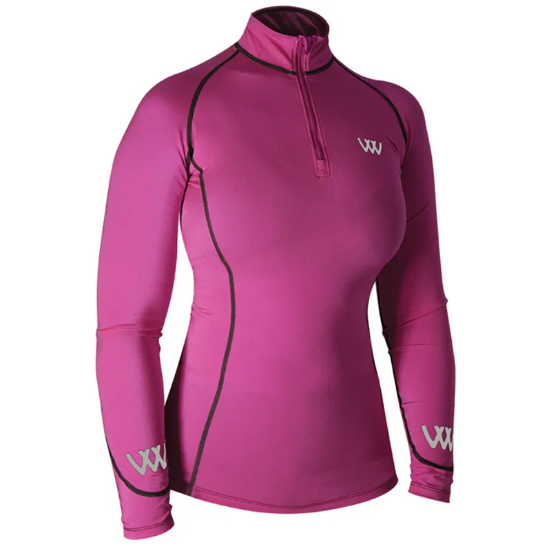 Woof Wear Performance Riding Shirt - Berry 1 Woof Wear Performance Riding Shirt - Berry
