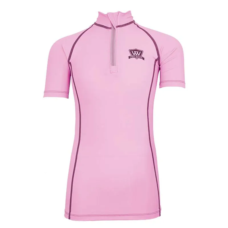 Woof Wear Young Rider Short Sleeve Riding Shirt - Lilac 1 Woof Wear Young Rider Short Sleeve Riding Shirt - Lilac