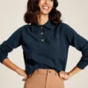 Joules Women's Mia Collared Pointelle Jumper - French Navy