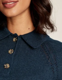 Joules Women's Mia Collared Pointelle Jumper - French Navy 8 Joules Women's Mia Collared Pointelle Jumper - French Navy -Lemieux Shop cdn.joules 143