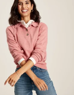 Joules Women's Mia Collared Pointelle Jumper - Pink 11 Joules Women's Mia Collared Pointelle Jumper - Pink -Lemieux Shop cdn.joules 150
