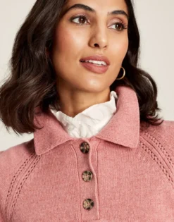 Joules Women's Mia Collared Pointelle Jumper - Pink 14 Joules Women's Mia Collared Pointelle Jumper - Pink -Lemieux Shop cdn.joules 153
