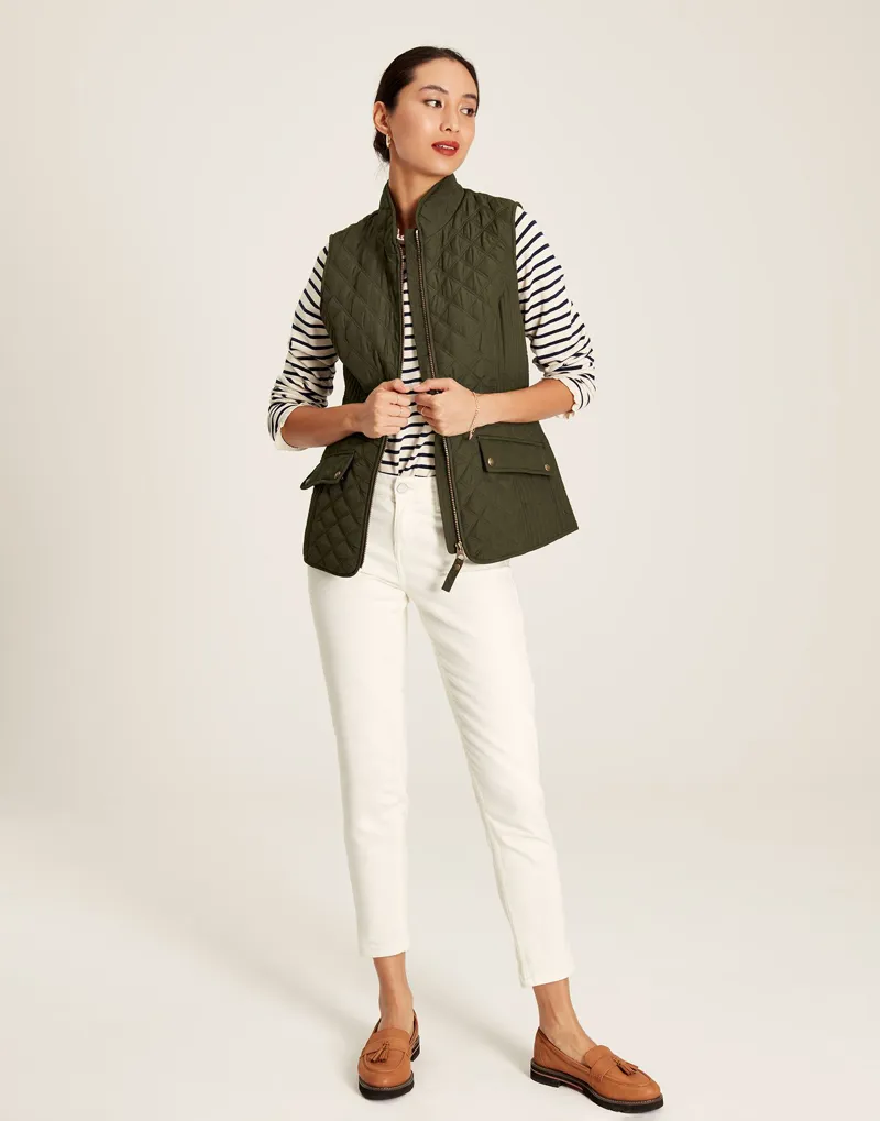 Joules Women's Minx Quilted Gilet - Heritage Green 2 Joules Women's Minx Quilted Gilet - Heritage Green - Image 2