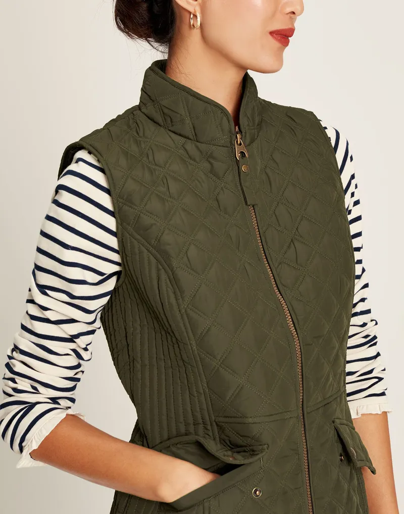 Joules Women's Minx Quilted Gilet - Heritage Green 3 Joules Women's Minx Quilted Gilet - Heritage Green - Image 3