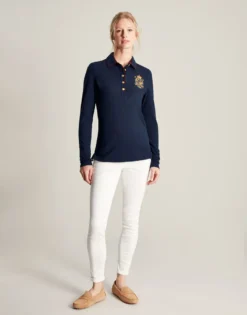 Joules Women's Ashley Long Sleeved Polo - French Navy -Lemieux Shop cdn.joules 187