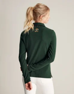Joules Women's Ashley Long Sleeved Polo - Green -Lemieux Shop cdn.joules 211
