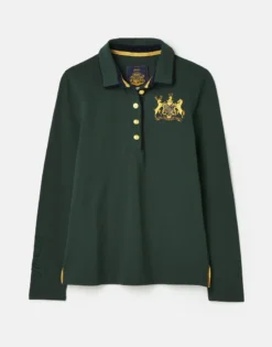 Joules Women's Ashley Long Sleeved Polo - Green -Lemieux Shop cdn.joules 213