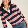 Joules Women's Maddie Striped V-Neck Jumper - Navy Stripe