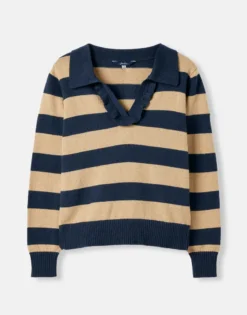 Joules Women's Maddie Striped V-Neck Jumper - Oat Stripe 9 Joules Women's Maddie Striped V-Neck Jumper - Oat Stripe -Lemieux Shop cdn.joules 223