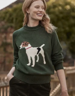 Joules Women's Margot Intarsia Jumper - Heritage Green -Lemieux Shop cdn.joules 297