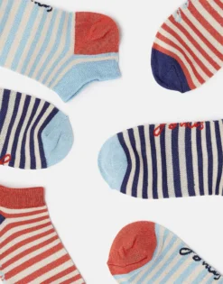 Joules Women's Rilla 3 Pack Trainer Sock - Blue Multi - UK 4-8 -Lemieux Shop cdn.joules 84