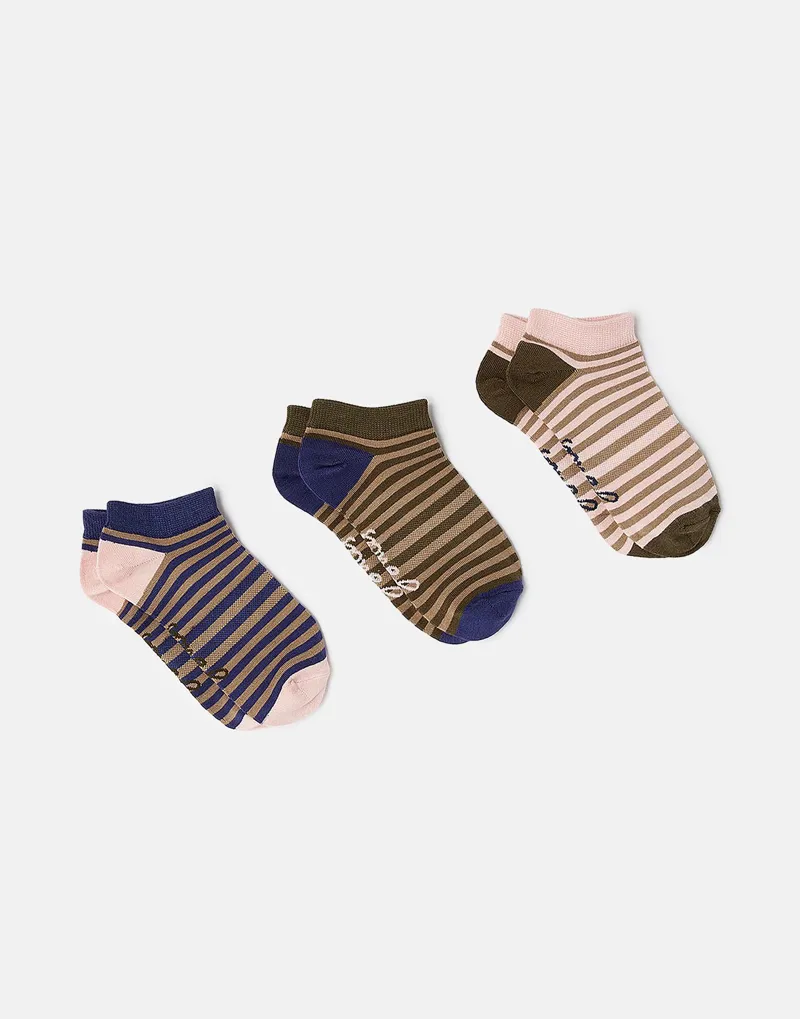 Joules Women's Rilla 3 Pack Trainer Sock - Pink Multi - UK 4-8 1 Joules Women's Rilla 3 Pack Trainer Sock - Pink Multi - UK 4-8