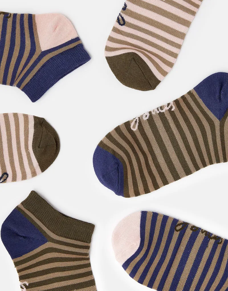 Joules Women's Rilla 3 Pack Trainer Sock - Pink Multi - UK 4-8 2 Joules Women's Rilla 3 Pack Trainer Sock - Pink Multi - UK 4-8 - Image 2