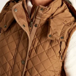 Joules Women's Chatsworth Longline Quilted Gilet - Rust -Lemieux Shop chatham gilet rust 6