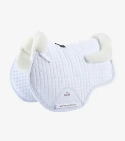 Premier Equine CC Merino Wool European Saddle Pad - GP/Jump White/Natural Wool