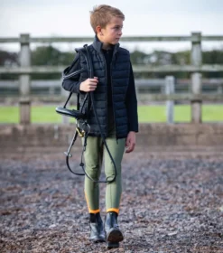 Premier Equine Diablo Junior Unisex Riding Breeches Olive -Lemieux Shop diablo kids breeches green 2