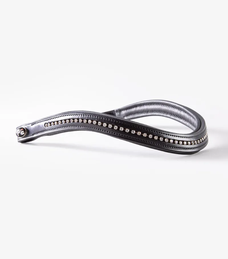 Premier Equine Elaborare Shaped Diamante Browband Black 1 Premier Equine Elaborare Shaped Diamante Browband Black