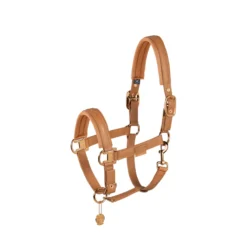Eskadron Platinum Double Pin Faux Leather Headcollar - Cognac