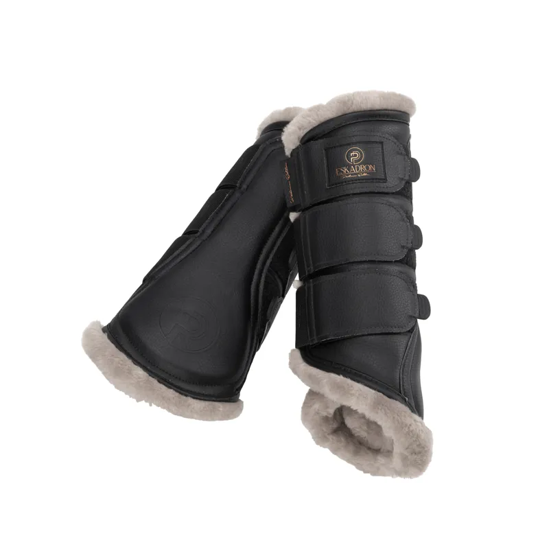 Eskadron Platinum Faux Leather Faux Fur Tendon Boots - Black 1 Eskadron Platinum Faux Leather Faux Fur Tendon Boots - Black