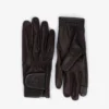 Ps Of Sweden Leather Riding Gloves - Coffee