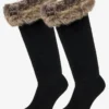 LeMieux Wellington Boot Sock Faux Fur Black