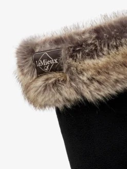 LeMieux Wellington Boot Sock Faux Fur Black -Lemieux Shop lm Wellysocks fluffy lr1