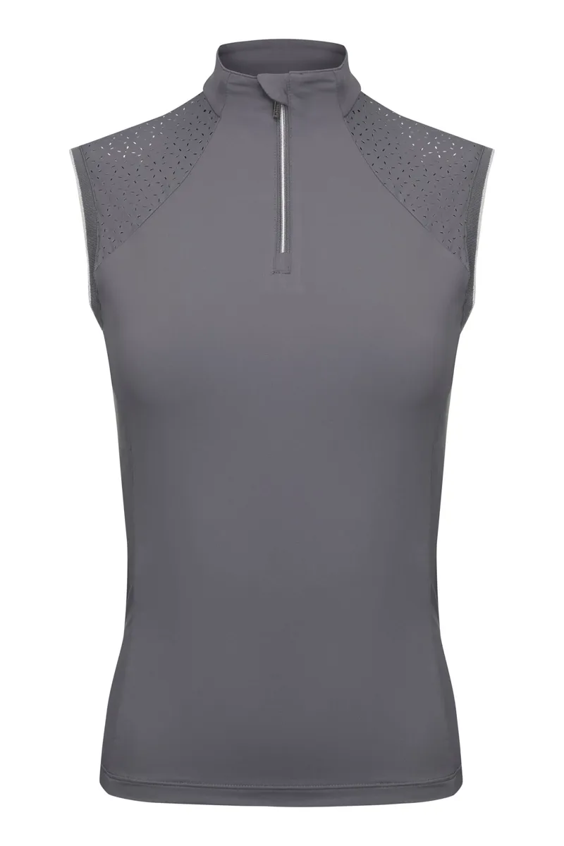 LeMieux Sleeveless Lazercut Baselayer Grey 1 LeMieux Sleeveless Lazercut Baselayer Grey