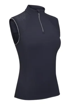 LeMieux Sleeveless Lazercut Baselayer Navy -Lemieux Shop lm lasercutsleeveless navy3 lr