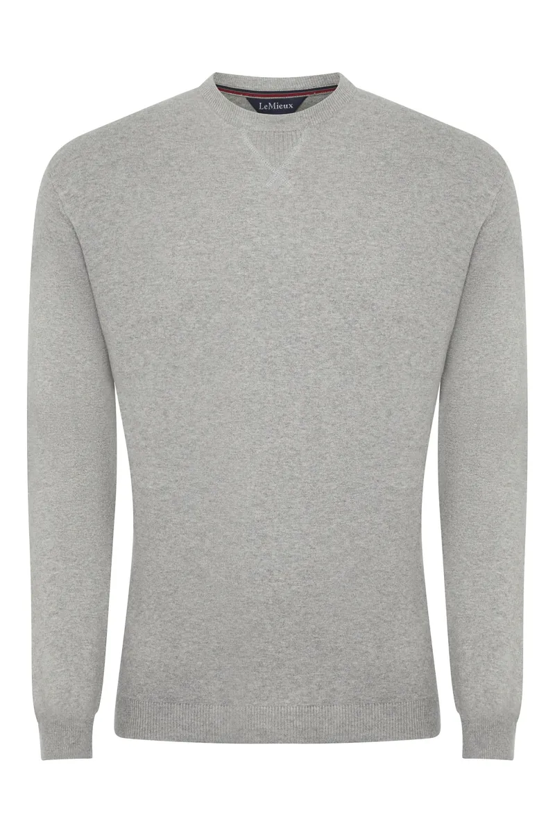 LeMieux Mens Crew Neck Jumper Grey 1 LeMieux Mens Crew Neck Jumper Grey