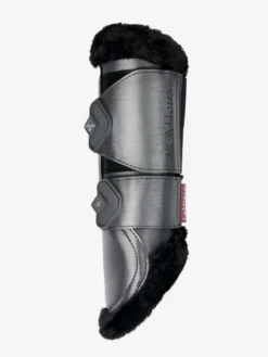 LeMieux Fleece Edged Mesh Brushing Boots Twilight Grey -Lemieux Shop lm steelbrush fleeceedge brushingboot grey lr203