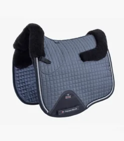 Premier Equine CC Merino Wool European Saddle Pad - Dressage Grey/Black Wool