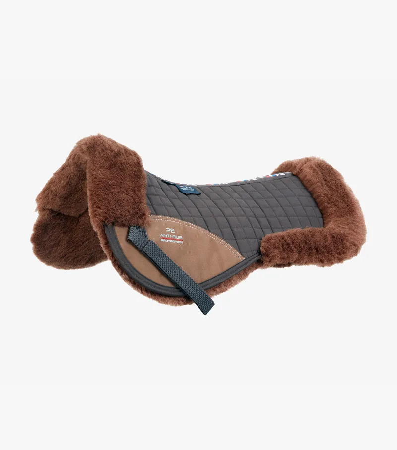 Premier Equine Merino Wool Half Pad - Brown/Brown Wool 1 Premier Equine Merino Wool Half Pad - Brown/Brown Wool