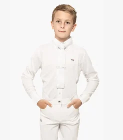 Premier Equine Mini Giulio Boy's Long Sleeve Show Shirt White -Lemieux Shop mini giulio boys long sleeve show shirt white