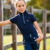 Premier Equine Mini Remisa Girl's Technical Short Sleeve Riding Top Navy