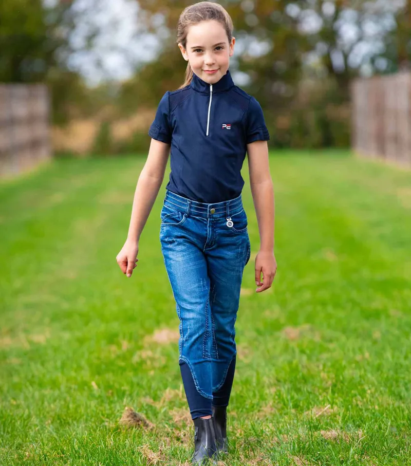 Premier Equine Mini Roxy Girl's Denim Riding Breeches 1 Premier Equine Mini Roxy Girl's Denim Riding Breeches