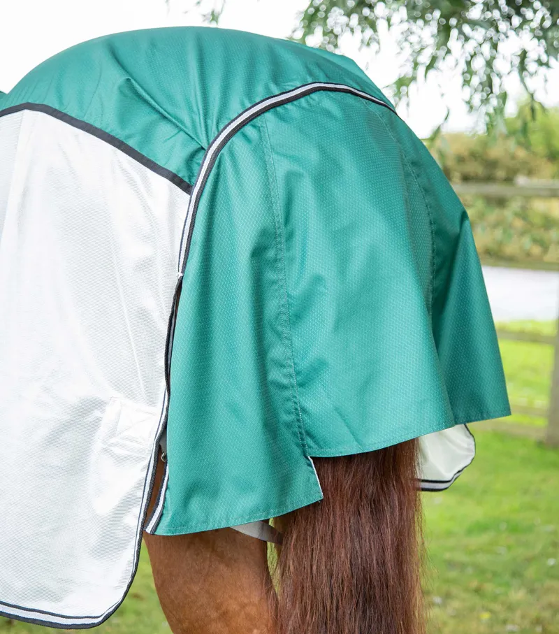 Premier Equine ShowerTex Fly Rug With Surcingles Green 6 Premier Equine ShowerTex Fly Rug With Surcingles Green - Image 6